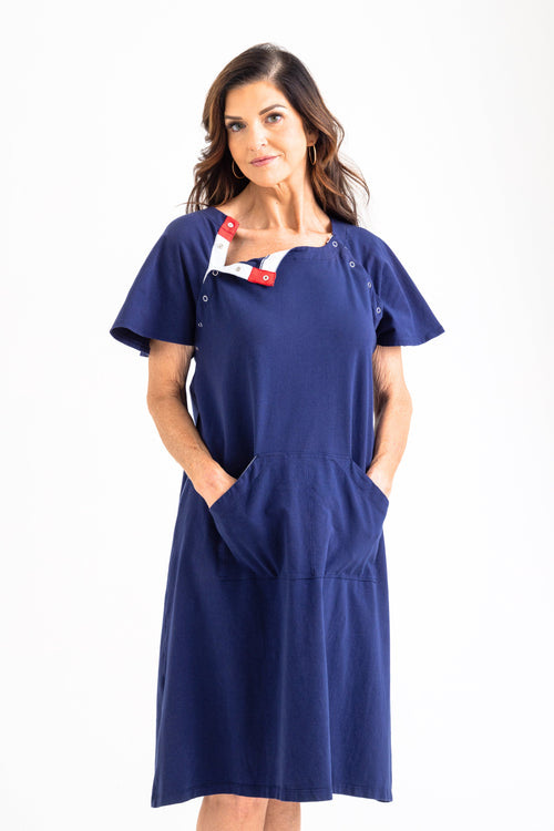 Soft hospital gown with snaps