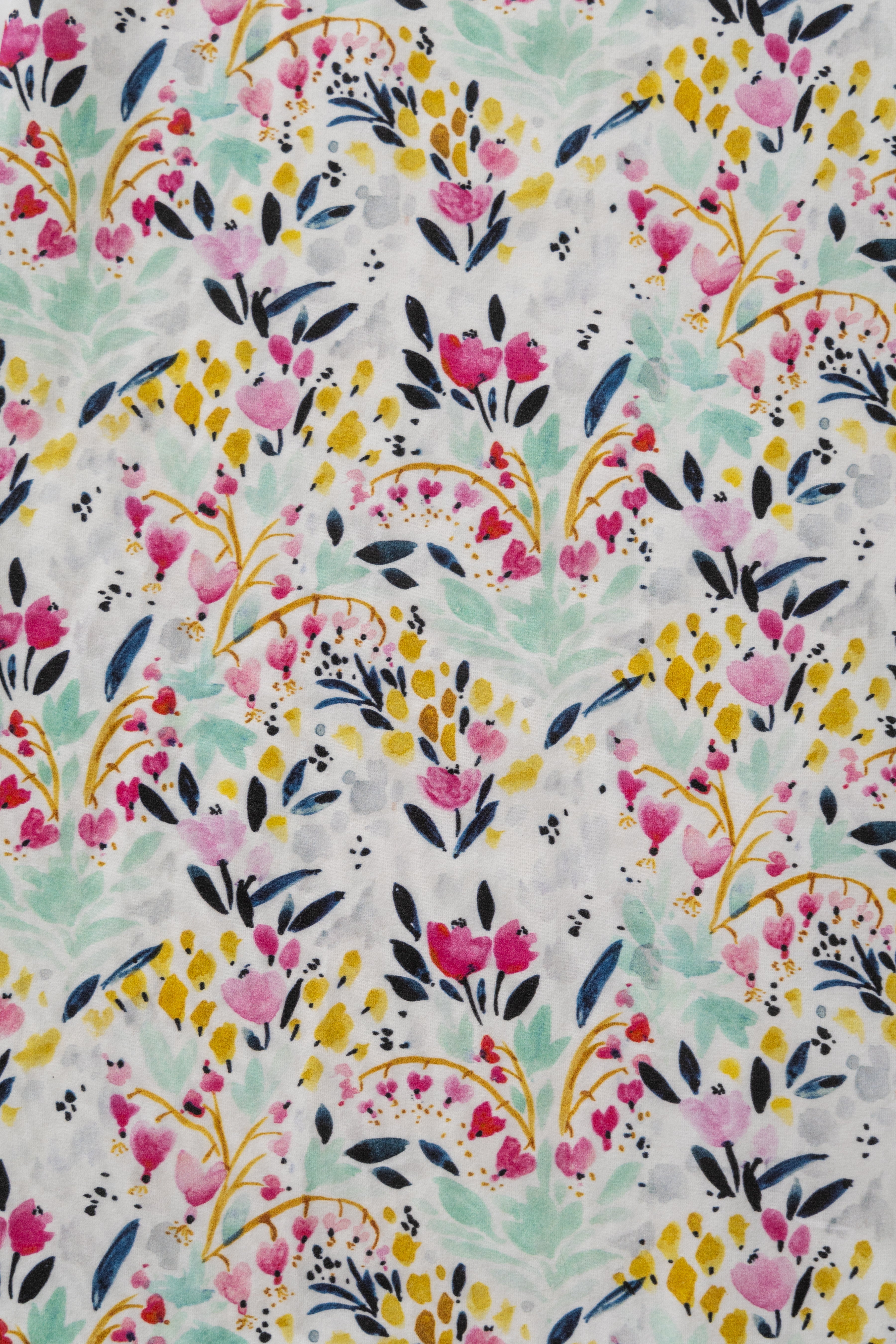 Organic Hospital Gowns for Women, Two Hearts Print, Closeup